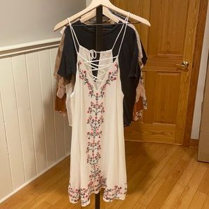 Willow & Clay Lace Up Emboidered Dress
